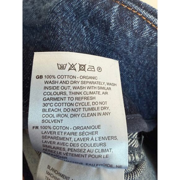 Toteme High Waisted Curved Hem Denim Pencil Midi Skirt Blue Women's Size 40 - Picture 10 of 10